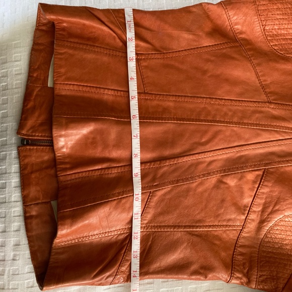 Danier burnt orange tan genuine leather jacket XXS zippered pockets - Picture 3 of 6